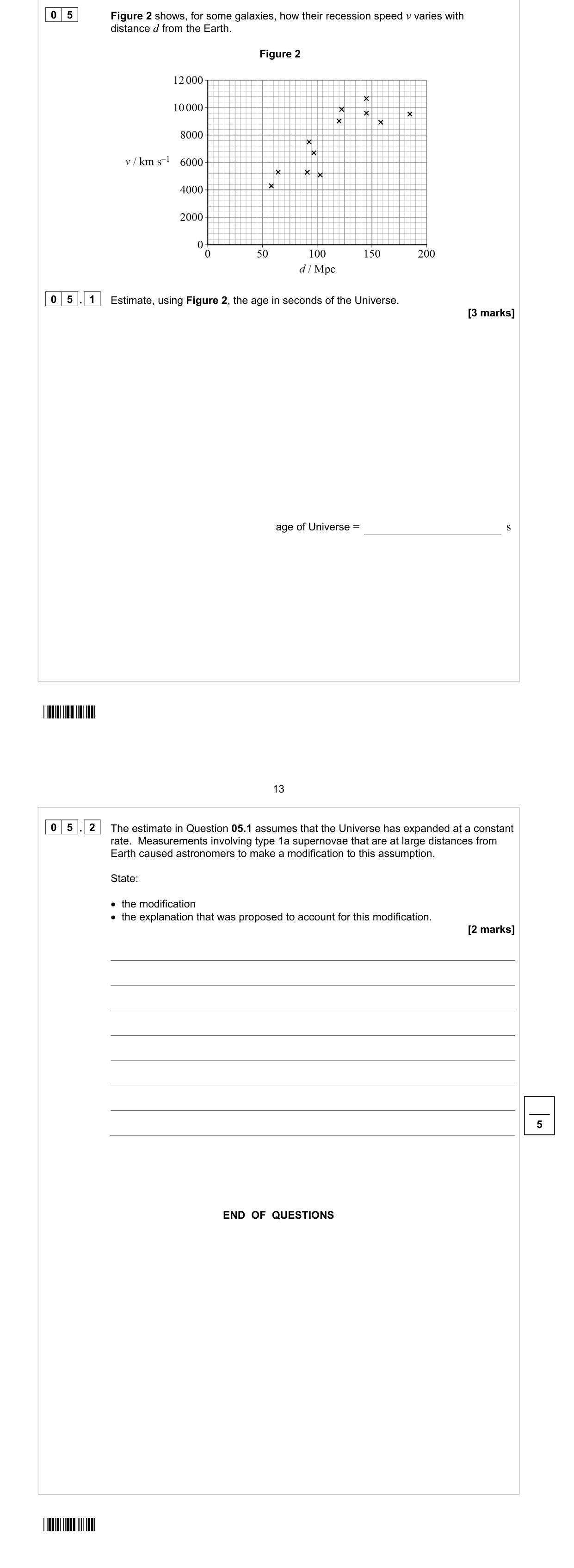 The question: AQA A-level Physics, Paper 3BA · June 2023, Question 5